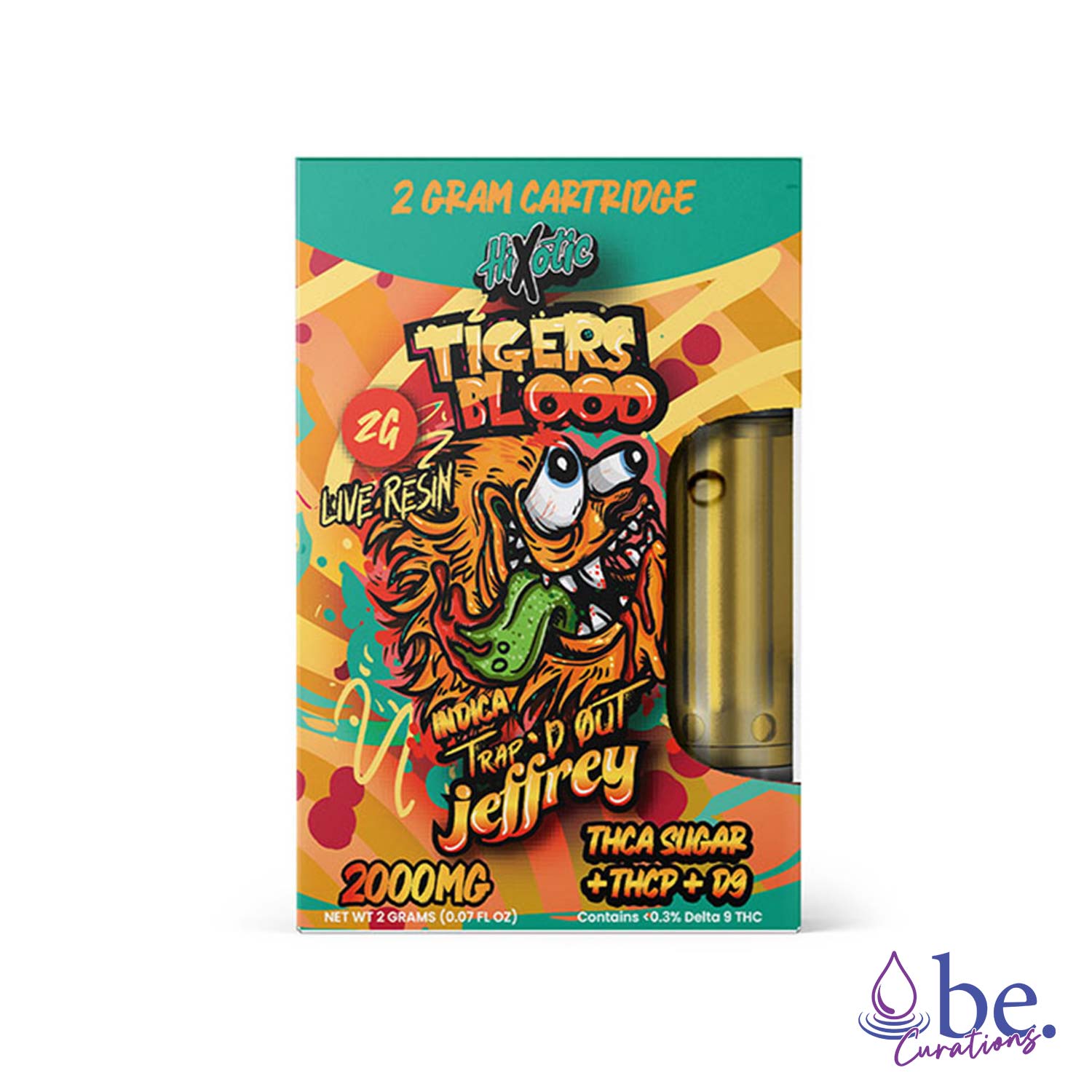 Trapd Out Jeffrey Live Resin THCA Sugar D9 THCP Cartridges 2g - Tiger's Blood | be.Curations