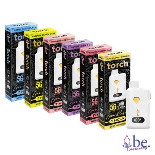 Torch Delta THC-A + Live Rosin Disposable Vape Device 5G | Exotic Strain Flavors | be.Curations